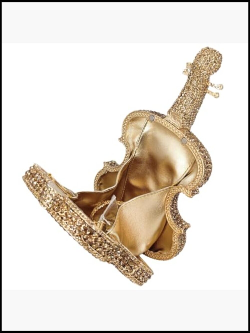 Novelty Violin Clutch Bag Rhinestone Evening Handbag Bridal Party Wedding Mini - Picture 6 of 7